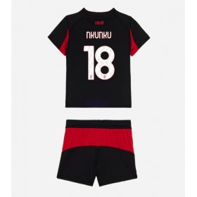 Dětské fotbalový komplet AC Milan Christopher Nkunku #18 Domácí košile 2025-26 Krátkým Rukávem